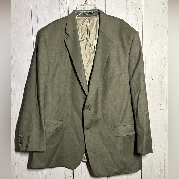 Lauren Ralph Lauren 100% Wool Green Tan Size 51R Sports Coat Blazer Jacket - Picture 1 of 8